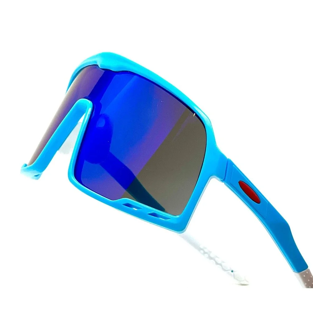 Oversized Sunglasses Blue Mirrored‎ Lens Shield Visor Sport Cycling Sunny Beach